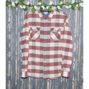 Vans Off The Wall Men's Plaid Shirt Size L Button Up LS Pockets Tailored Fit